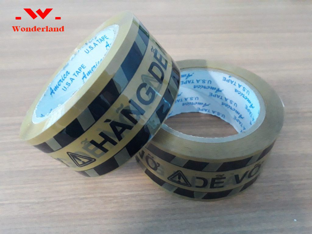 Băng keo in chữ cảnh báo