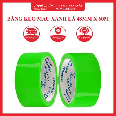 BĂNG KEO MÀU XANH LÁ 48MM X 60M WONDERLAND