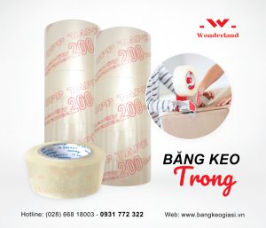 BĂNG KEO TRONG XUẤT KHẨU CHUYÊN DÁN THÙNG CARTON