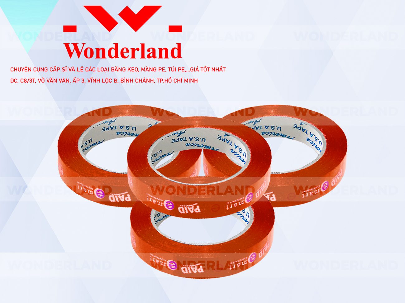BĂNG KEO IN THEO YÊU CẦU DÁN LY 12MM NỀN CAM ĐỎ IN 2 MÀU TRẮNG SỮA & TÍM (MẪU 01) GIÁ TỐT NHẤT TẠI WONDERLAND