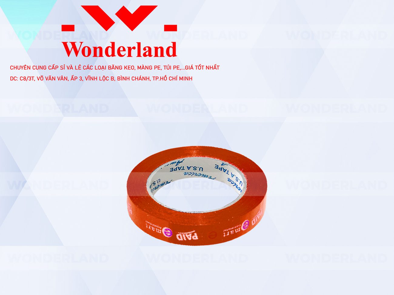 BĂNG KEO IN THEO YÊU CẦU DÁN LY 12MM NỀN CAM ĐỎ IN 2 MÀU TRẮNG SỮA & TÍM (MẪU 01)