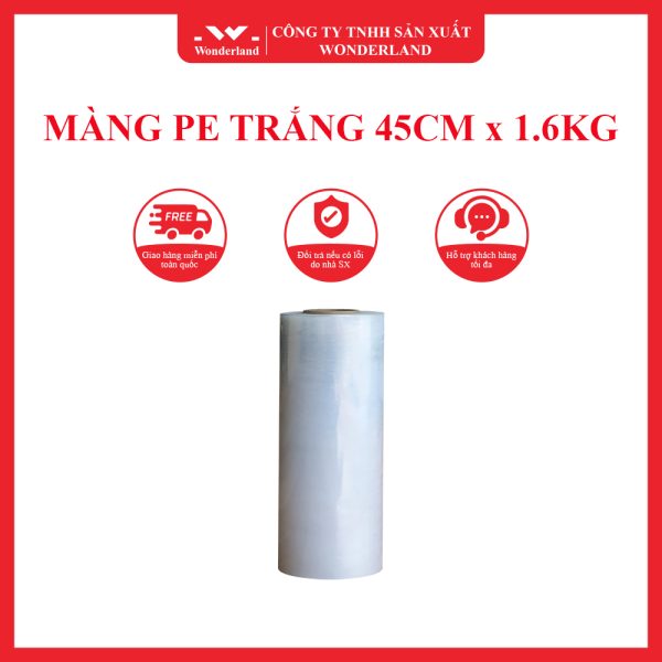 MÀNG PE TRẮNG 45CM x 1.6KG WONDERLAND