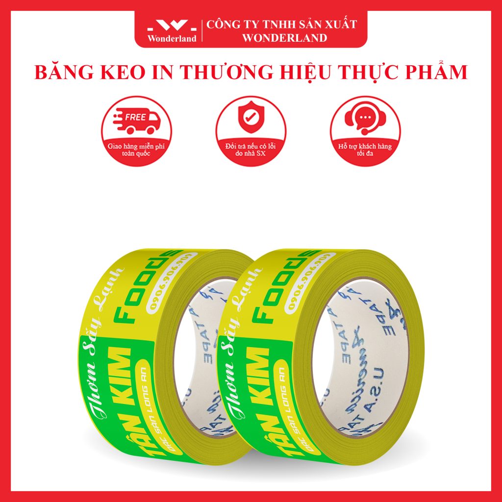 BĂNG KEO IN THƯƠNG HIỆU THỰC PHẨM CHẤT LƯỢNG CAO TẠI WONDERLAND