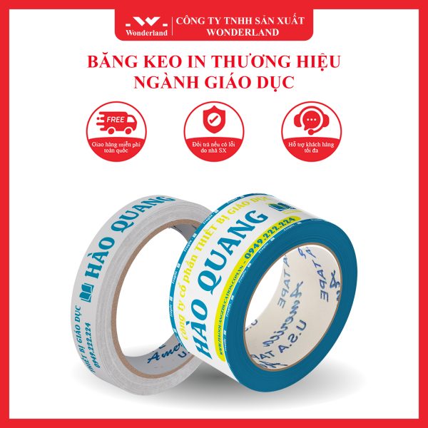 BĂNG KEO IN LOGO NGÀNH GIÁO DỤC WONDERLAND