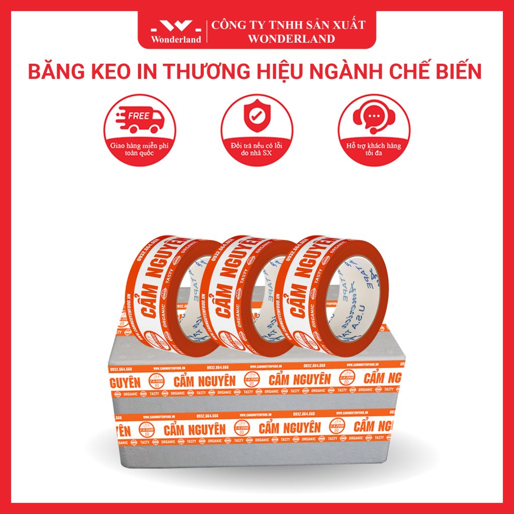 BĂNG KEO IN THƯƠNG HIỆU NGÀNH CHẾ BIẾN MÀU SẮC PHONG THỦY TẠI WONDERLAND