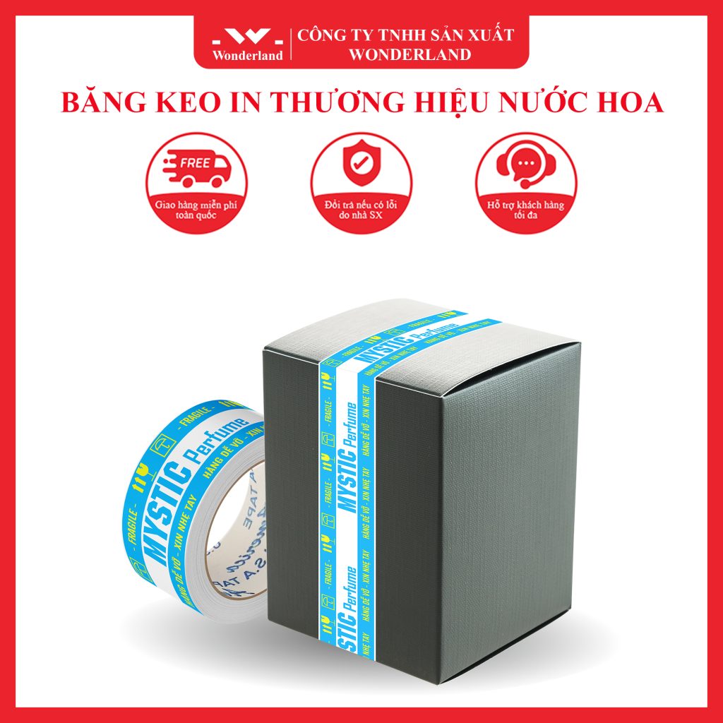 BĂNG KEO IN THƯƠNG HIỆU NGÀNH NƯỚC HOA CHẤT LƯỢNG TẠI WONDERLAND