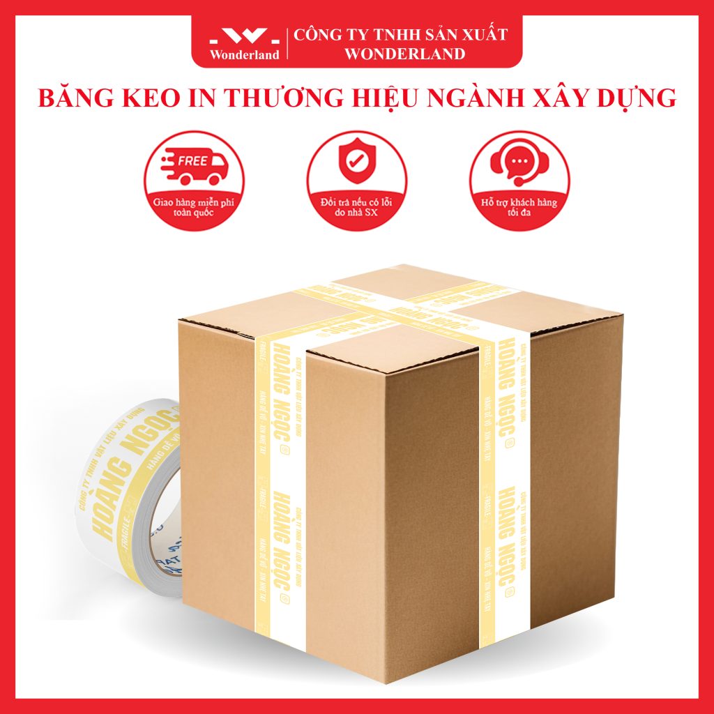 BĂNG KEO IN THƯƠNG HIỆU NGÀNH XÂY DỰNG MÀU SẮC PHONG THỦY TẠI WONDERLAND