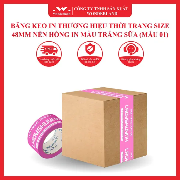 Bang Keo In Thuong Hieu Thoi Trang Size 48mm Nen Hong In Mau Trang Sua Mau 01 2