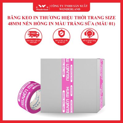 Bang Keo In Thuong Hieu Thoi Trang Size 48mm Nen Hong In Mau Trang Sua Mau 01 5