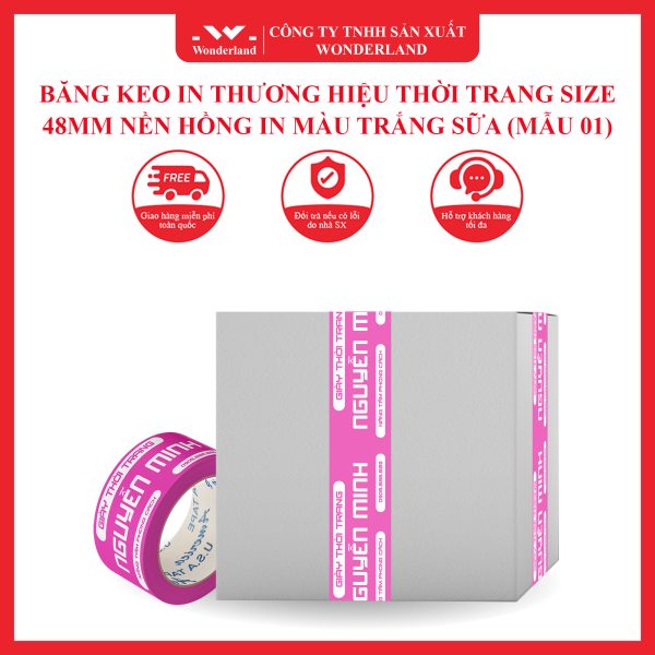 Bang Keo In Thuong Hieu Thoi Trang Size 48mm Nen Hong In Mau Trang Sua Mau 01 5