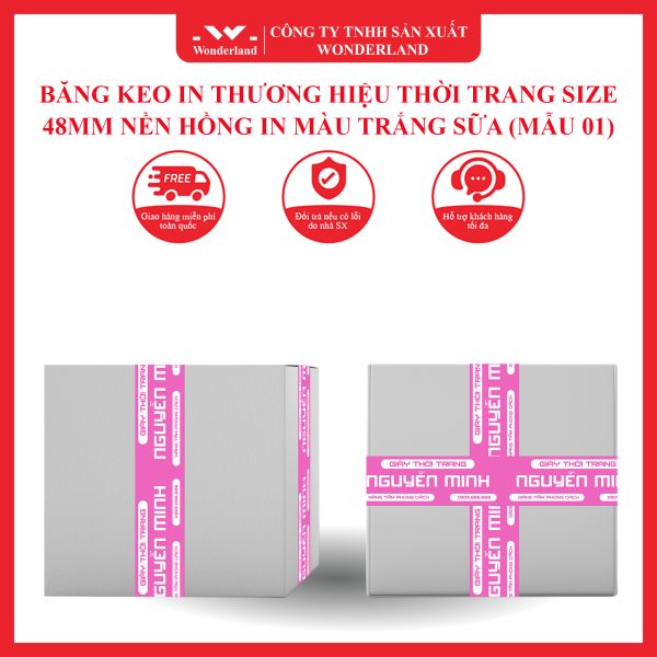 Bang Keo In Thuong Hieu Thoi Trang Size 48mm Nen Hong In Mau Trang Sua Mau 01 6