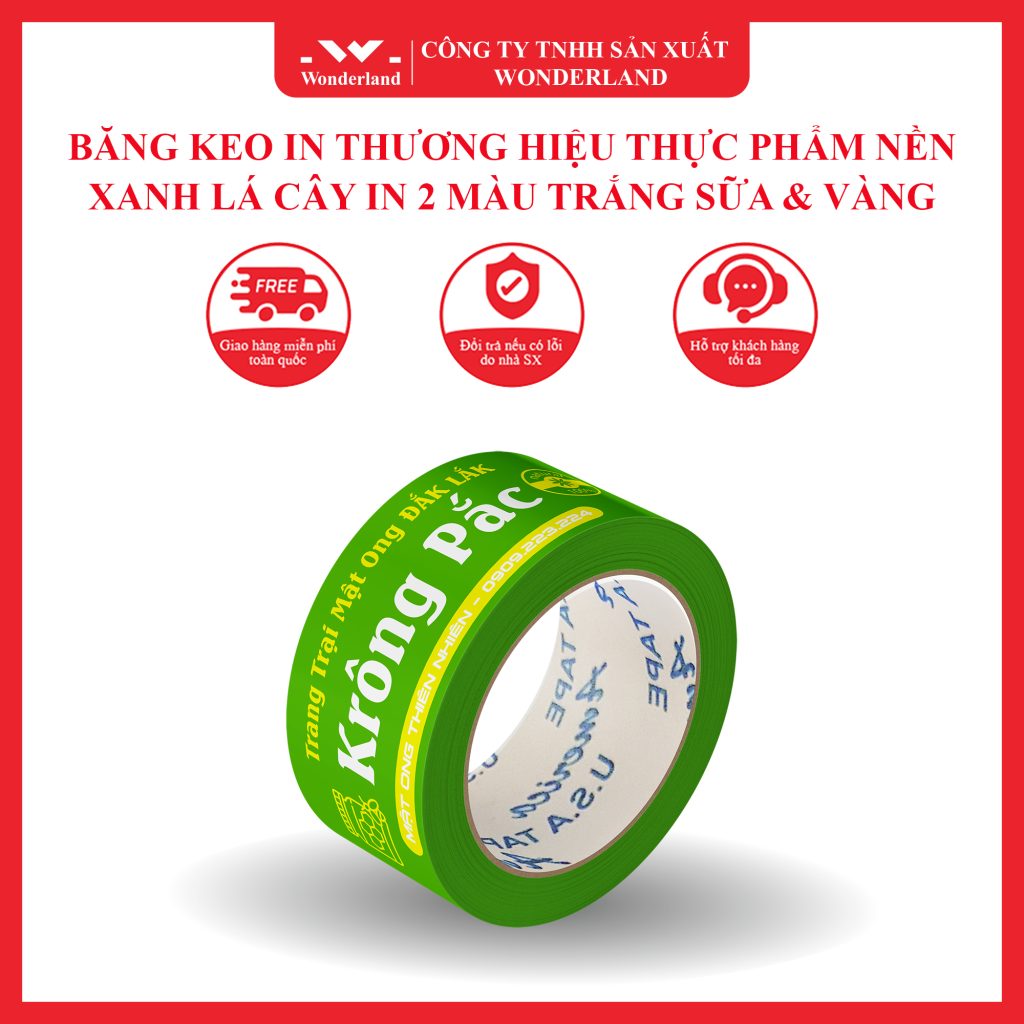 BĂNG KEO IN THƯƠNG HIỆU THỰC PHẨM MẪU MẬT ONG KRÔNG PẮC