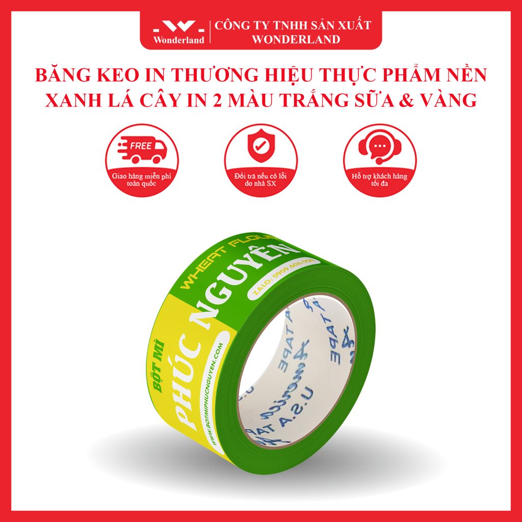 BĂNG KEO IN THƯƠNG HIỆU THỰC PHẨM MẪU BỘT MÌ PHÚC NGUYÊN