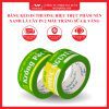 BĂNG KEO IN THƯƠNG HIỆU THỰC PHẨM NỀN XANH LÁ CÂY IN 2 MÀU TRẮNG SỮA & VÀNG WONDERLAND
