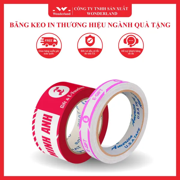 BĂNG KEO IN THƯƠNG HIỆU NGÀNH QUÀ TẶNG WONDERLAND