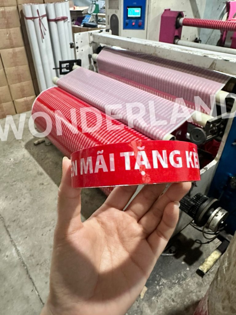 SẢN XUẤT BĂNG KEO IN KHUYẾN MÃI TẶNG KÈM TẠI CÔNG TY WONDERLAND