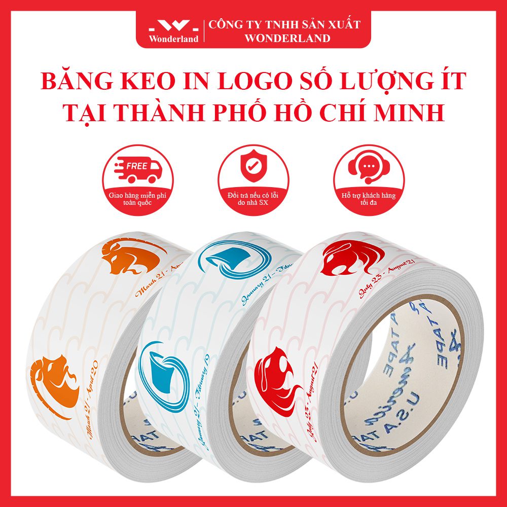 BĂNG KEO IN LOGO SỐ LƯỢNG ÍT TẠI THÀNH PHỐ HỒ CHÍ MINH