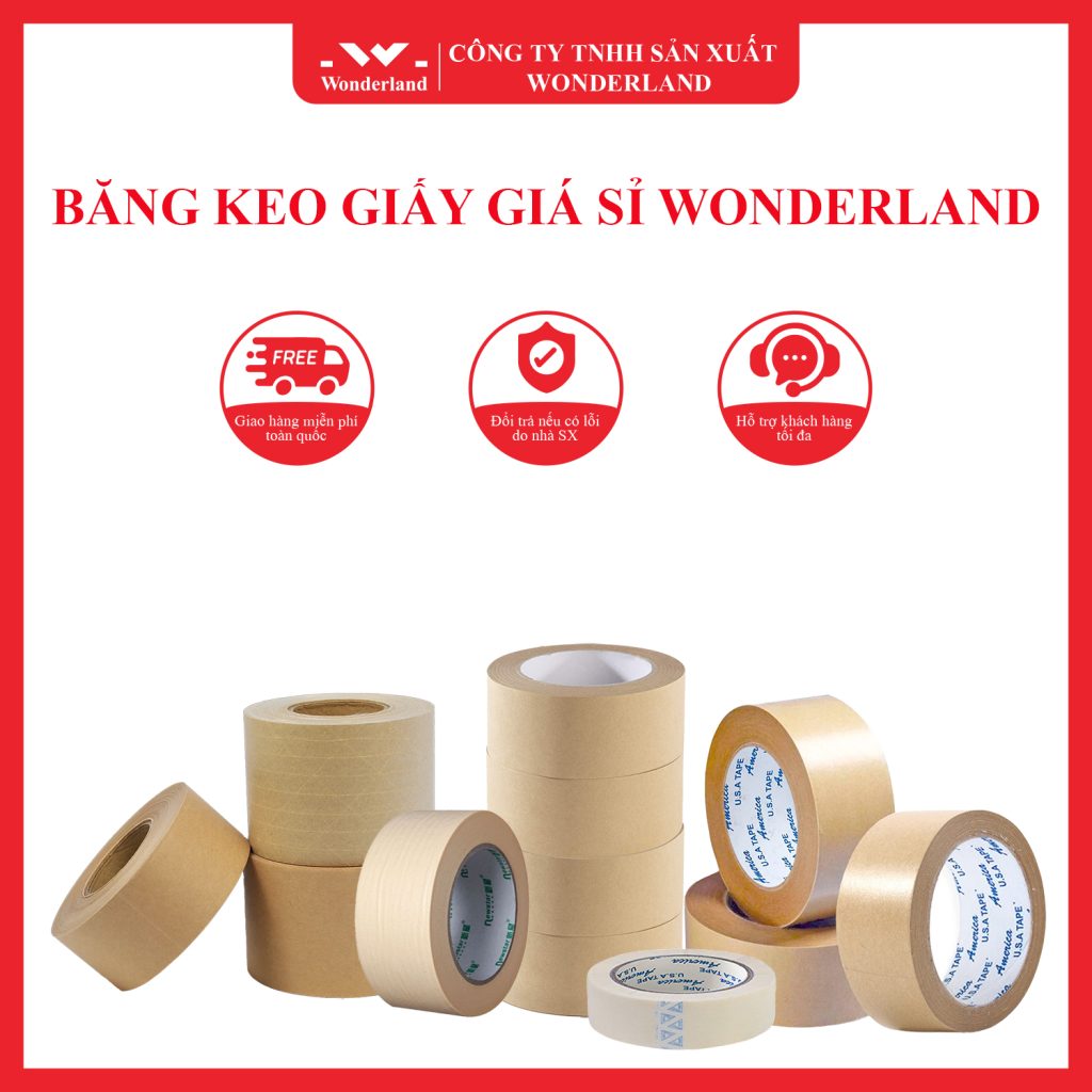 BĂNG KEO GIẤY CHẤT LƯỢNG CAO - GIÁ SỈ TỐT NHẤT TẠI CÔNG TY WONDERLAND
