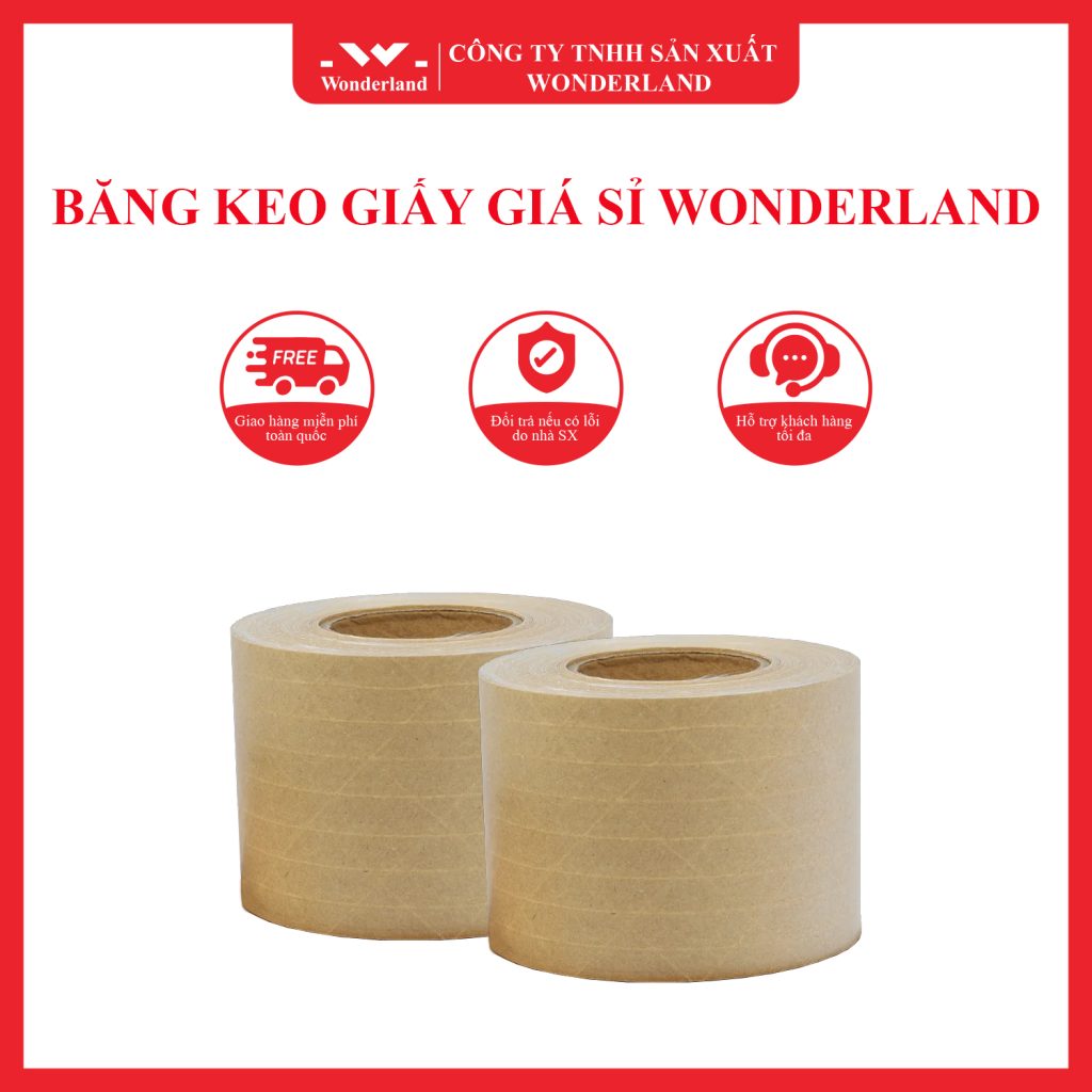 BĂNG KEO GIẤY NÂU THẤM NƯỚC CHẤT LƯỢNG CAO WONDERLAND