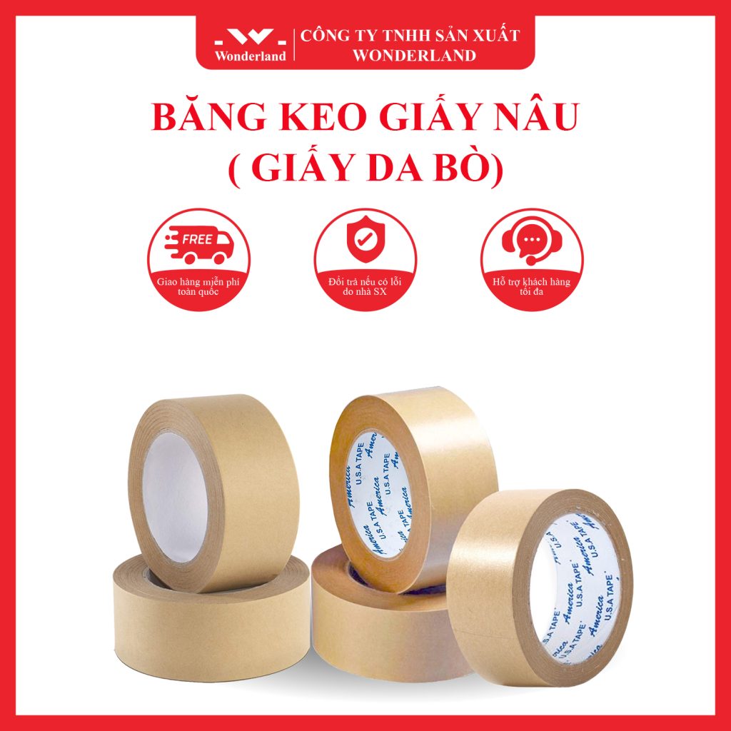 BĂNG KEO GIẤY NÂU ( GIẤY DA BÒ ) SẢN XUẤT BỞI CÔNG TY WONDERLAND