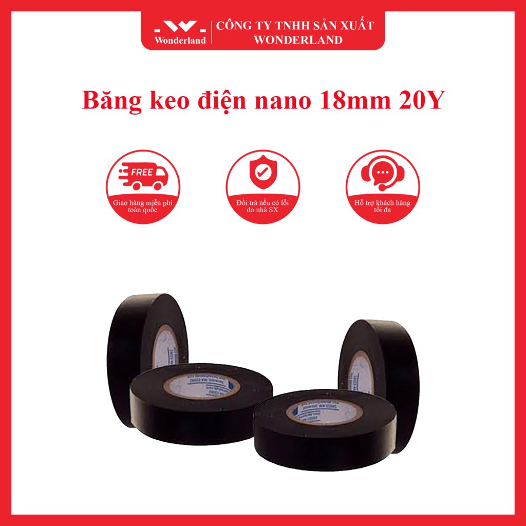 BĂNG KEO ĐIỆN NANO 18MM x 20Y WONDERLAND