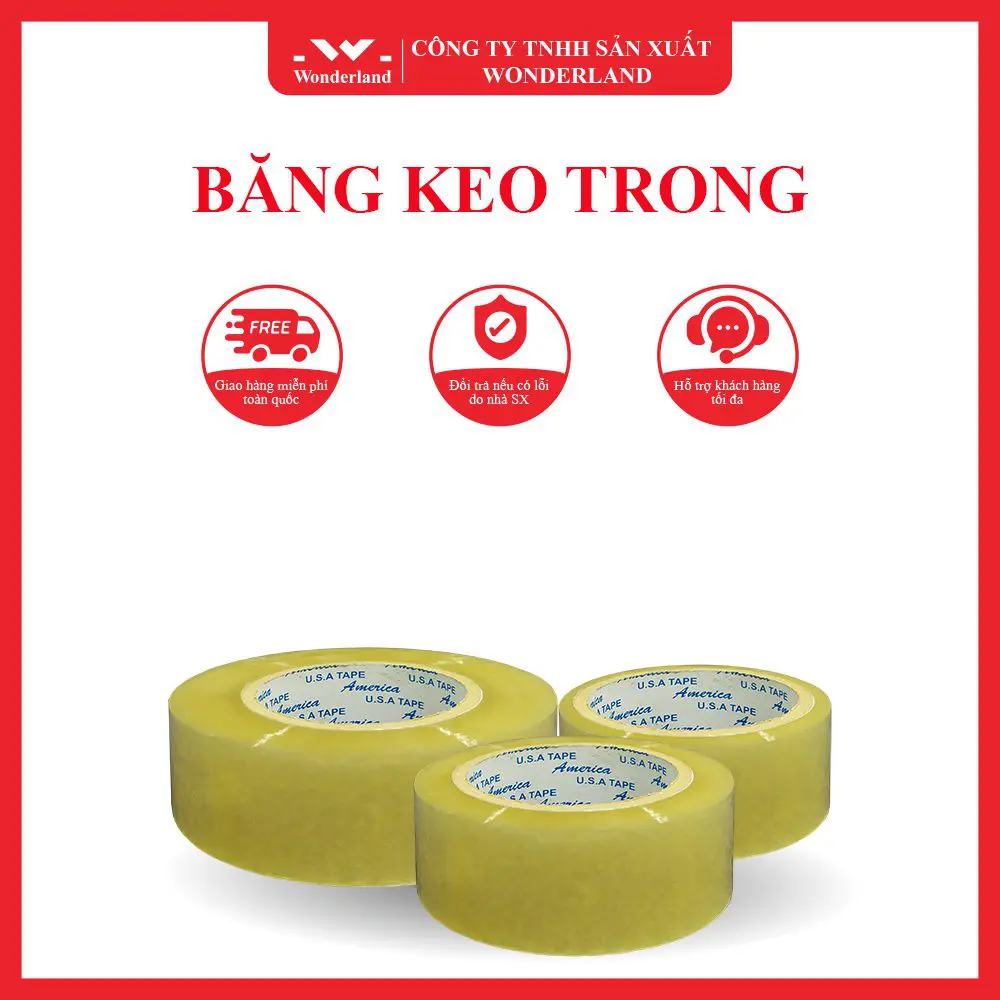 WONDERLAND CUNG CẤP BĂNG KEO TRONG ĐA DẠNG KÍCH THƯỚC