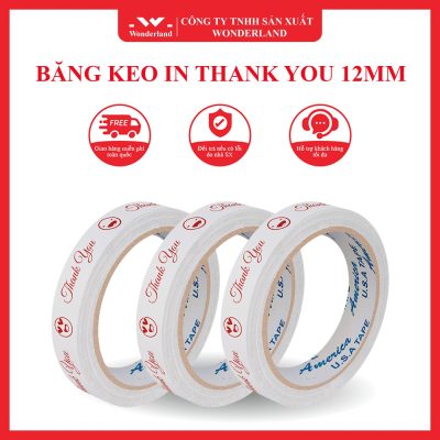 BĂNG KEO IN THANK YOU 12MM MẶT CƯỜI