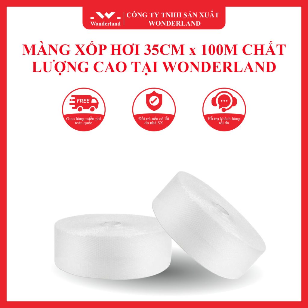 MÀNG XỐP HƠI 35CM x 100M CHẤT LƯỢNG CAO TẠI WONDERLAND