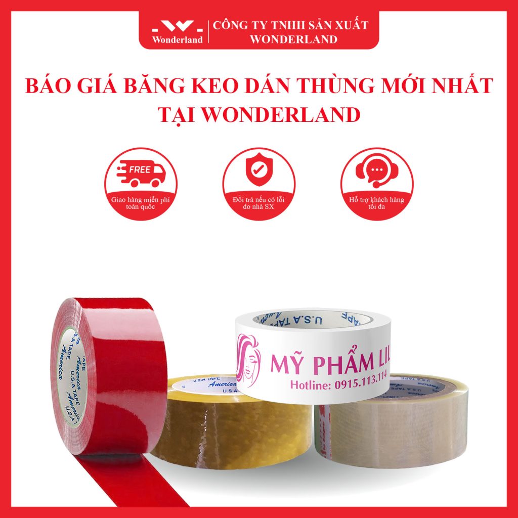 BÁO GIÁ BĂNG KEO DÁN THÙNG MỚI NHẤT TẠI WONDERLAND