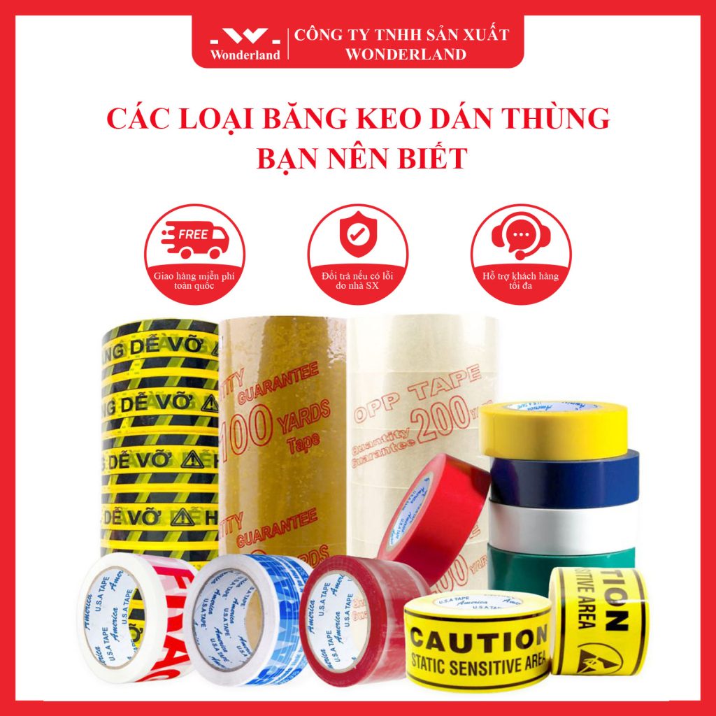 CÁC LOẠI BĂNG KEO DÁN THÙNG BẠN NÊN BIẾT