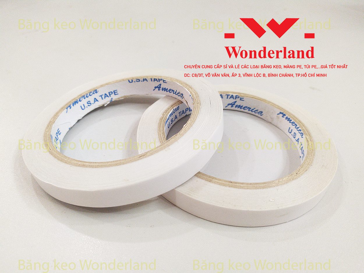 BĂNG KEO 2 MẶT TRẮNG TRONG 12MM WONDERLAND CHẤT LƯỢNG