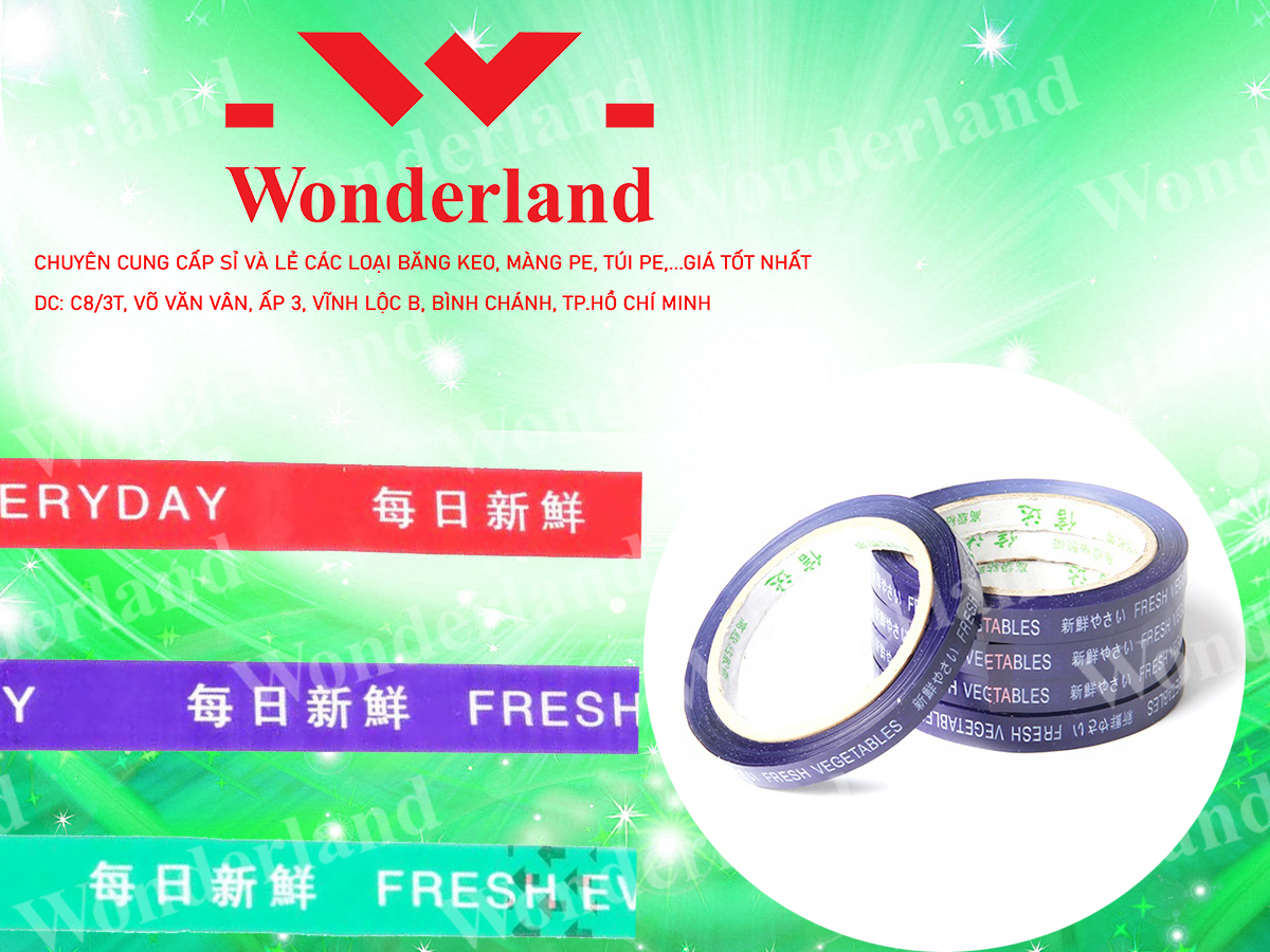 BĂNG KEO IN 10MM WONDERLAND CHẤT LƯỢNG CAO