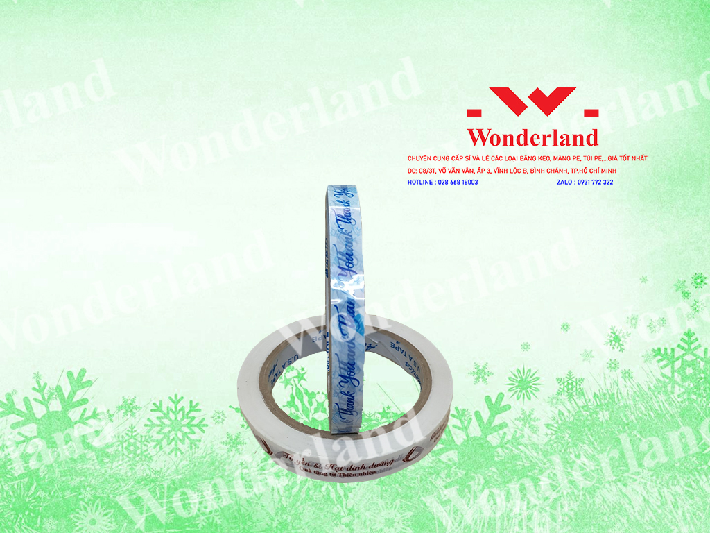 BĂNG KEO IN CHỮ 12MM DÁN LY CÀ PHÊ CHẤT LƯỢNG CAO WONDERLAND GIÁ SỈ TỐT NHẤT