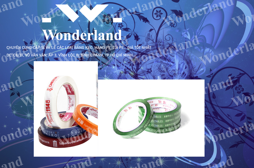 BĂNG KEO IN CHỮ 14MM CHẤT LƯỢNG CAO WONDERLAND