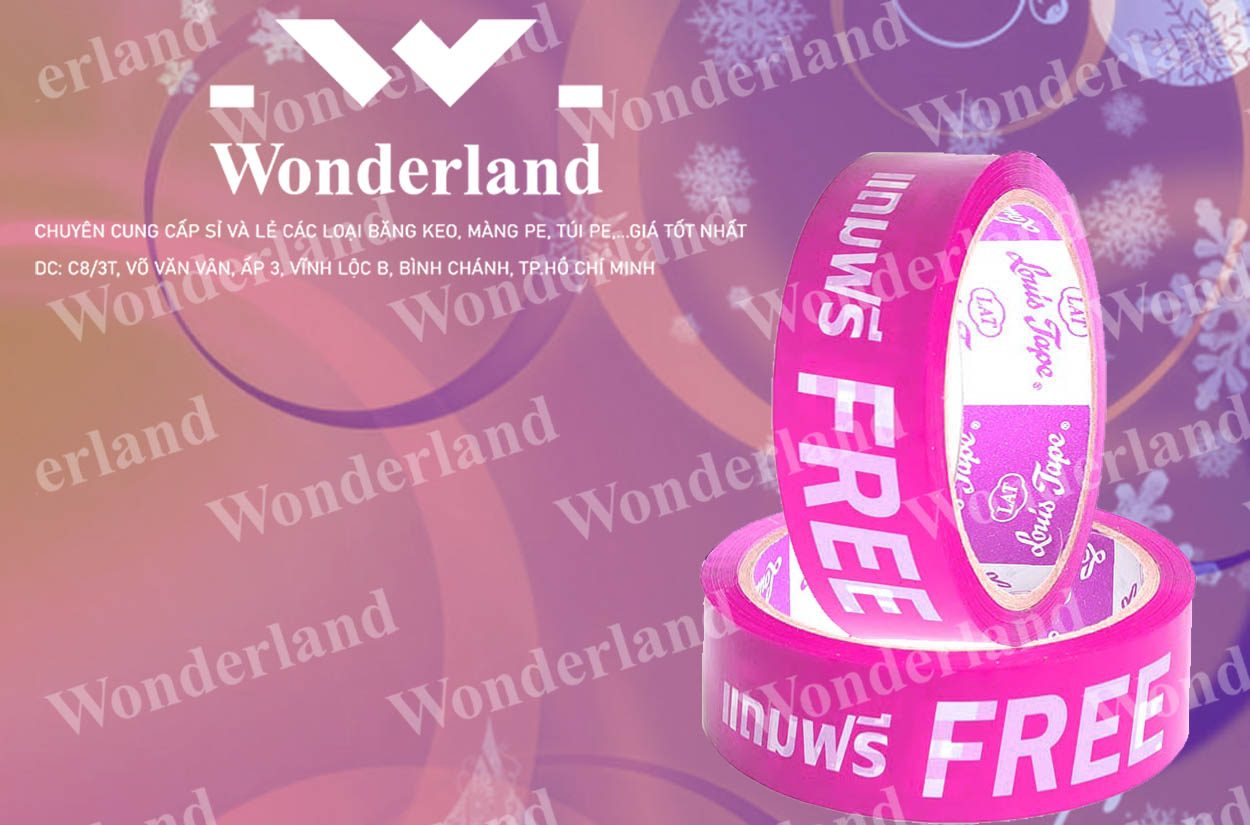 BĂNG KEO IN CHỮ 25MM CHẤT LƯỢNG CAO WONDERLAND
