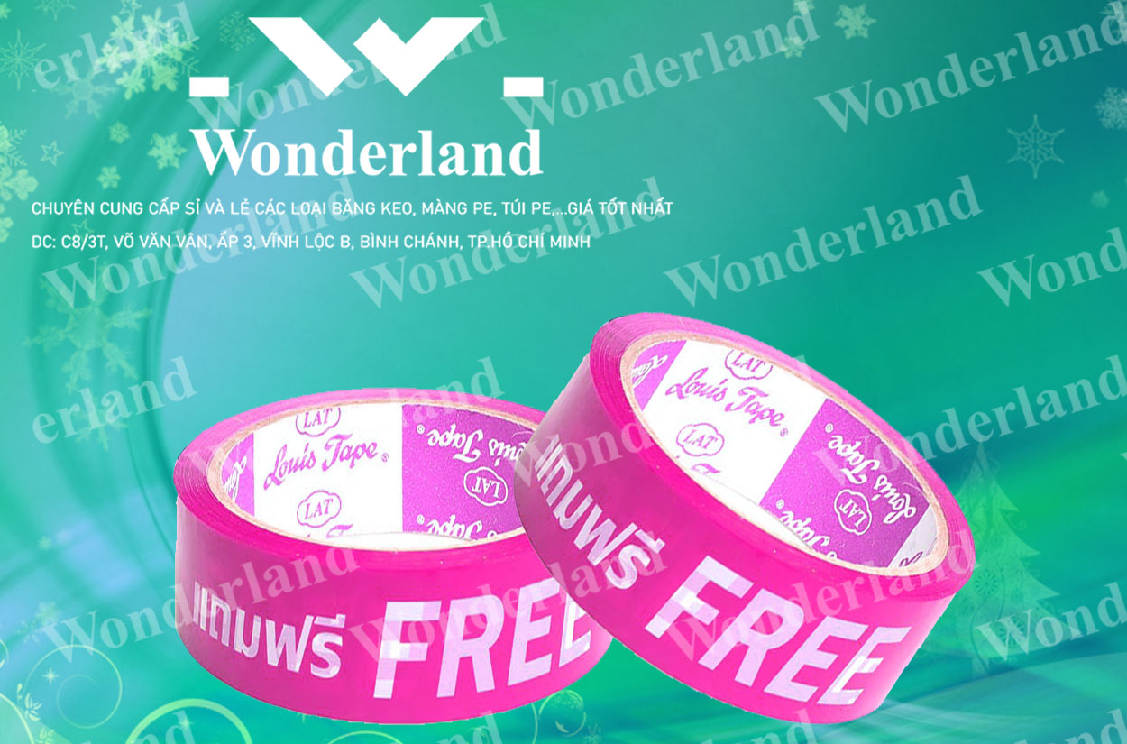 BĂNG KEO IN CHỮ 35MM CHẤT LƯỢNG CAO WONDERLAND