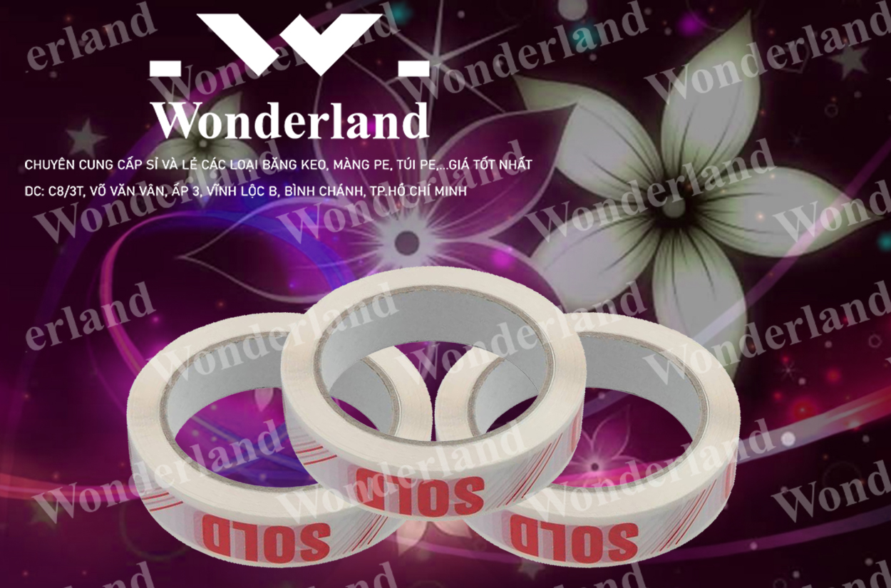 BĂNG KEO IN CHỮ SIZE 21MM CHẤT LƯỢNG CAO WONDERLAND GIÁ SỈ TỐT NHẤT