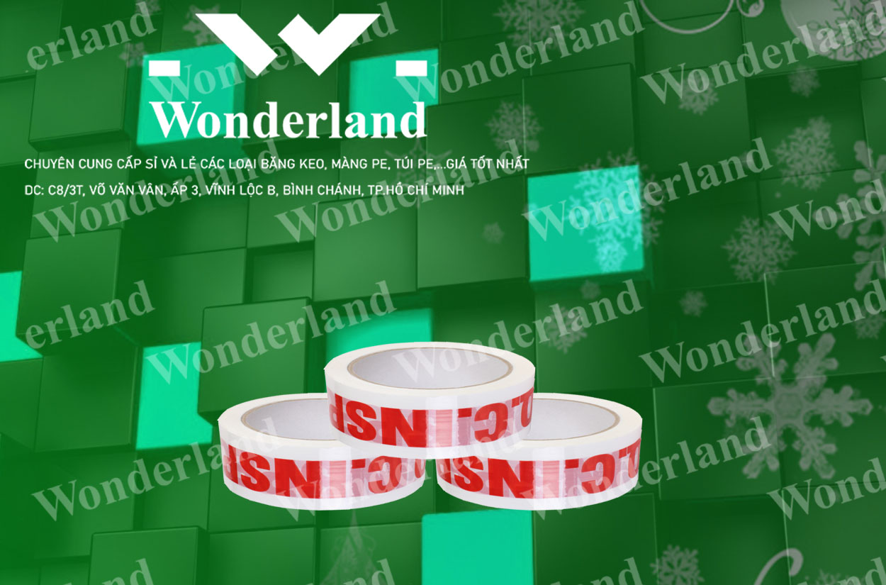 BĂNG KEO IN CHỮ SIZE 27MM CHẤT LƯỢNG CAO WONDERLAND GIÁ SỈ TỐT NHẤT