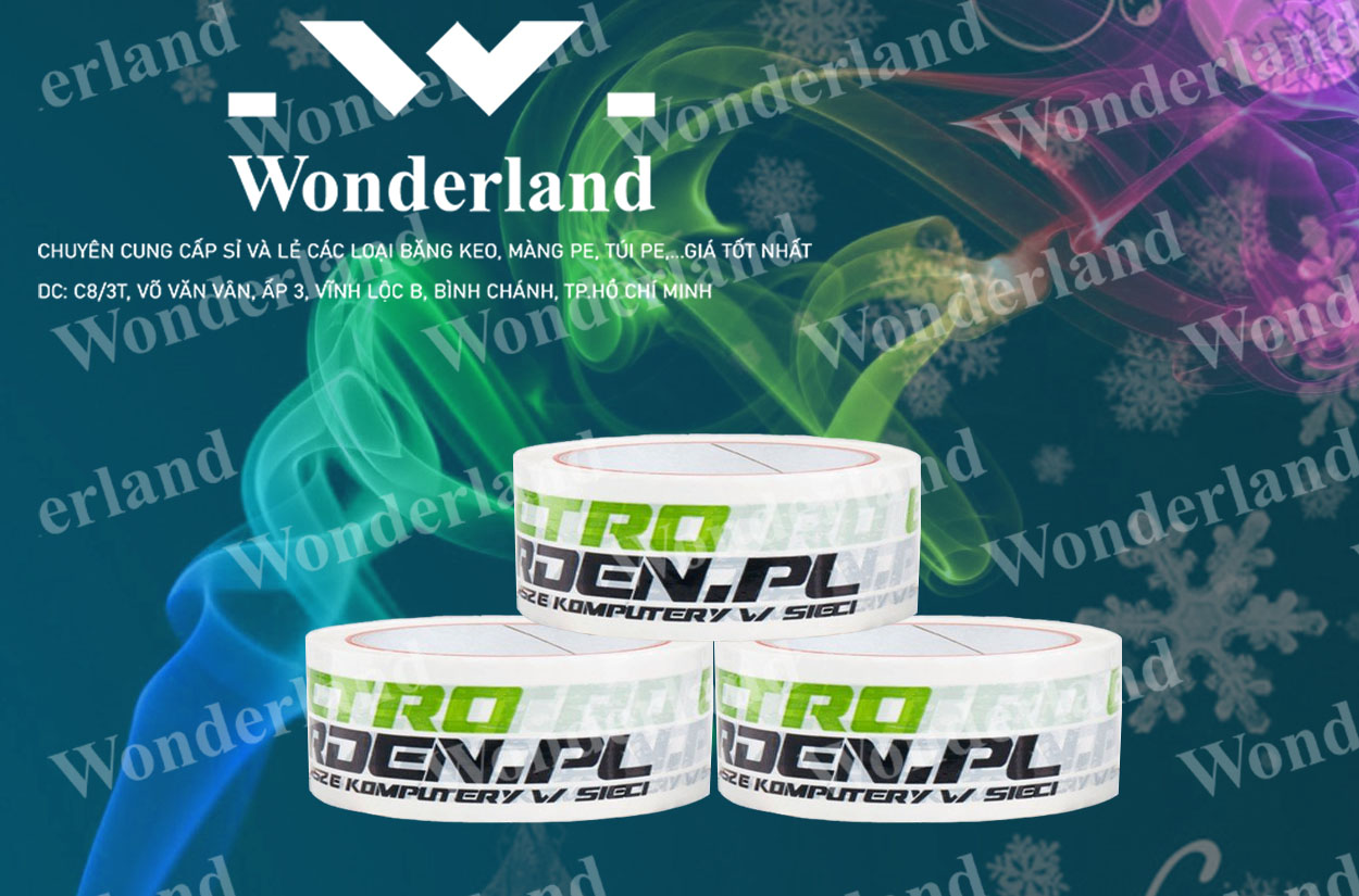 BĂNG KEO IN CHỮ SIZE 29MM CHẤT LƯỢNG CAO WONDERLAND GIÁ SỈ TỐT NHẤT