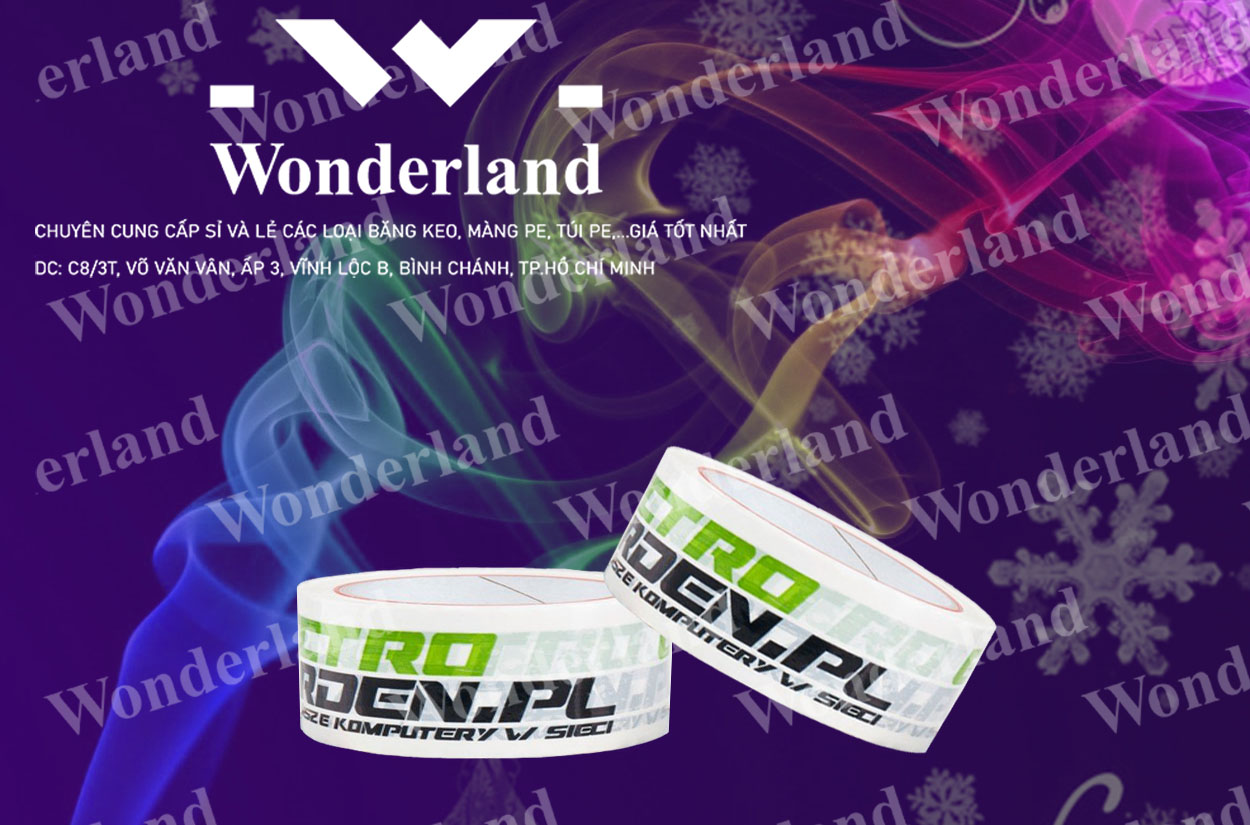 BĂNG KEO IN CHỮ SIZE 29MM CHẤT LƯỢNG CAO WONDERLAND