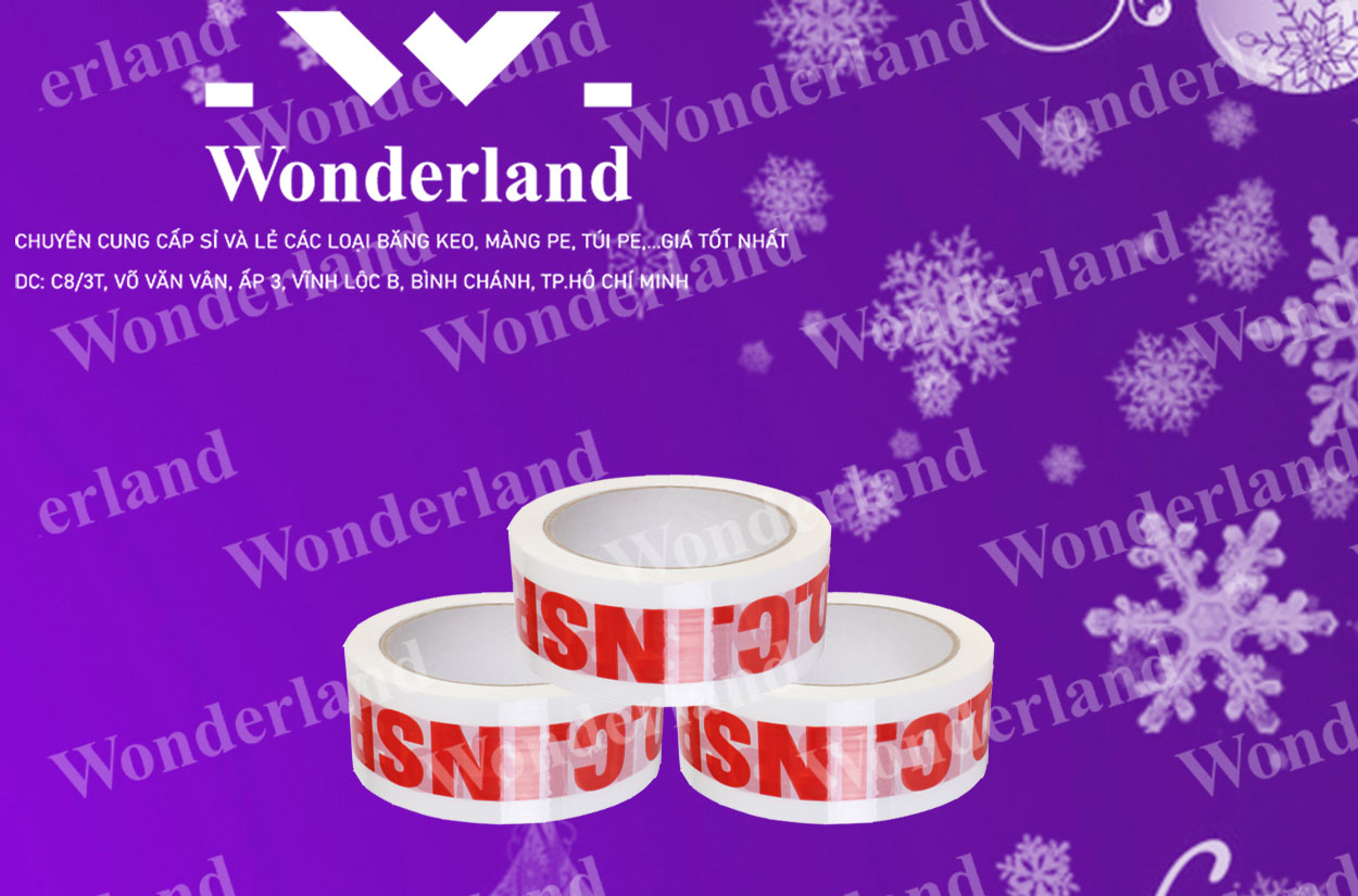BĂNG KEO IN CHỮ SIZE 31MM CHẤT LƯỢNG CAO WONDERLAND