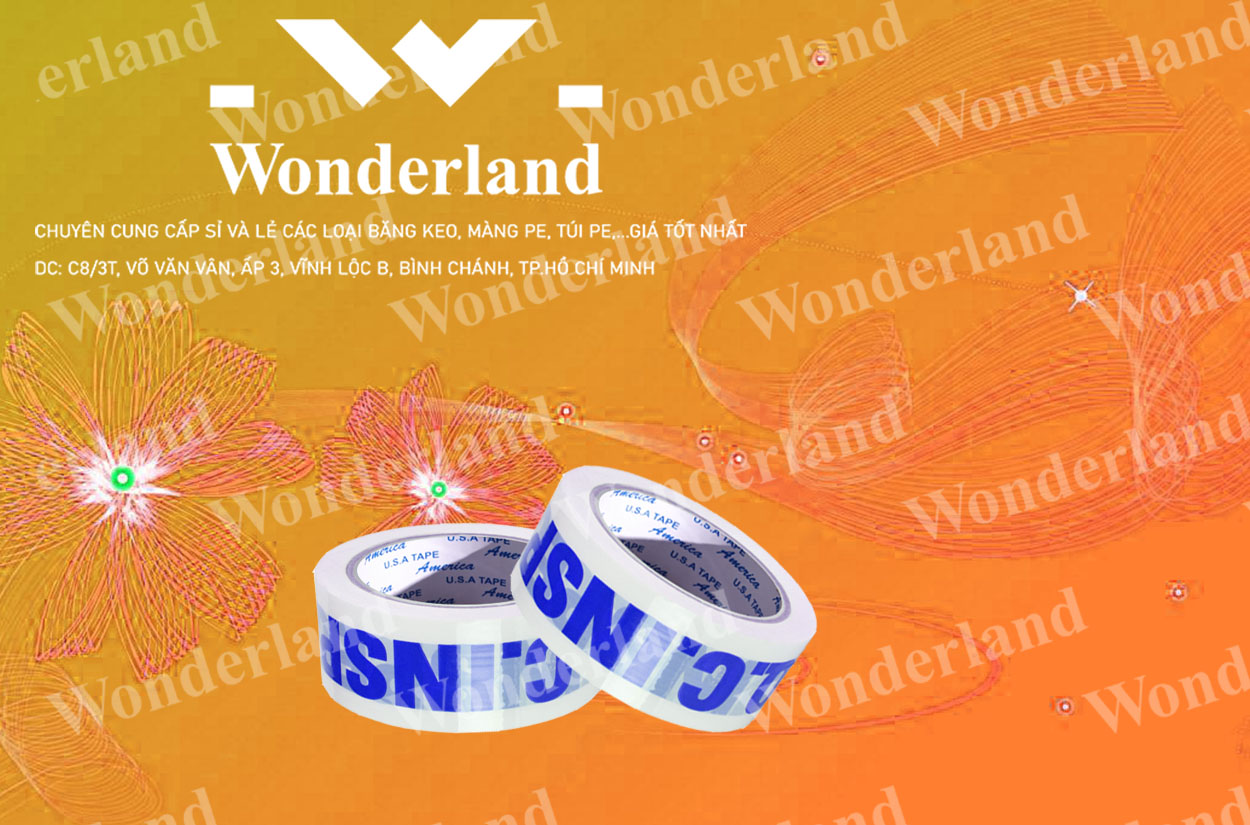 BĂNG KEO IN CHỮ SIZE 33MM CHẤT LƯỢNG CAO WONDERLAND