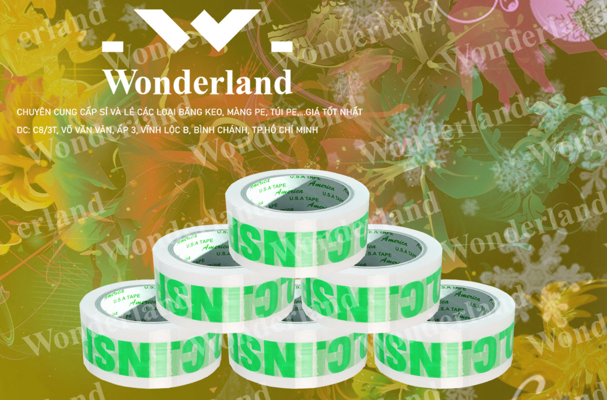 BĂNG KEO IN CHỮ SIZE 39MM CHẤT LƯỢNG CAO WONDERLAND GIÁ SỈ TỐT NHẤT