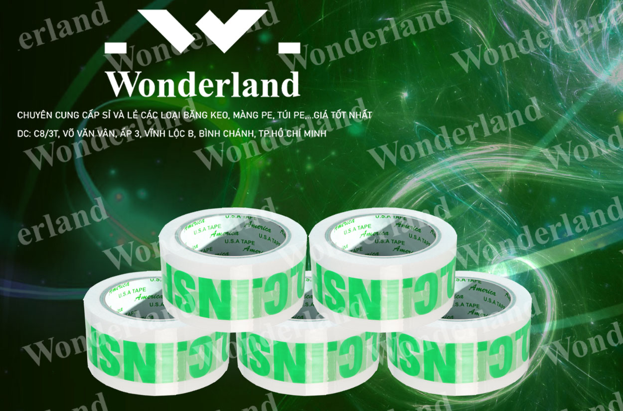 BĂNG KEO IN CHỮ SIZE 41MM CHẤT LƯỢNG CAO WONDERLAND GIÁ SỈ TỐT NHẤT