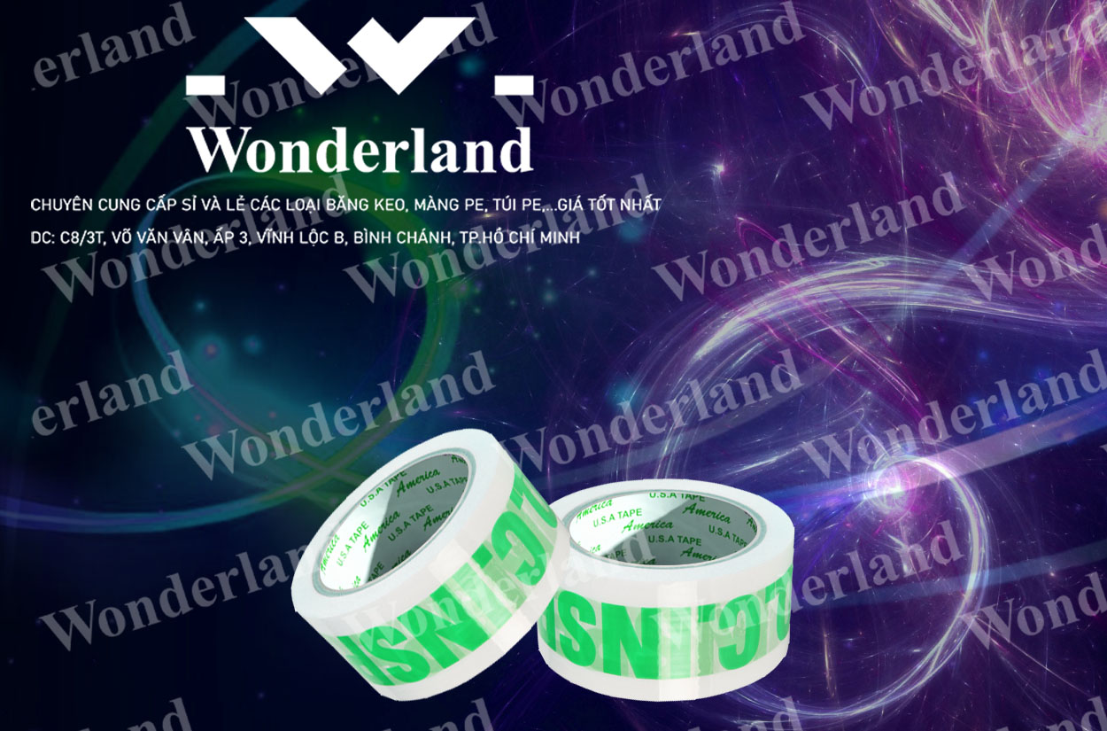 BĂNG KEO IN CHỮ SIZE 41MM CHẤT LƯỢNG CAO WONDERLAND