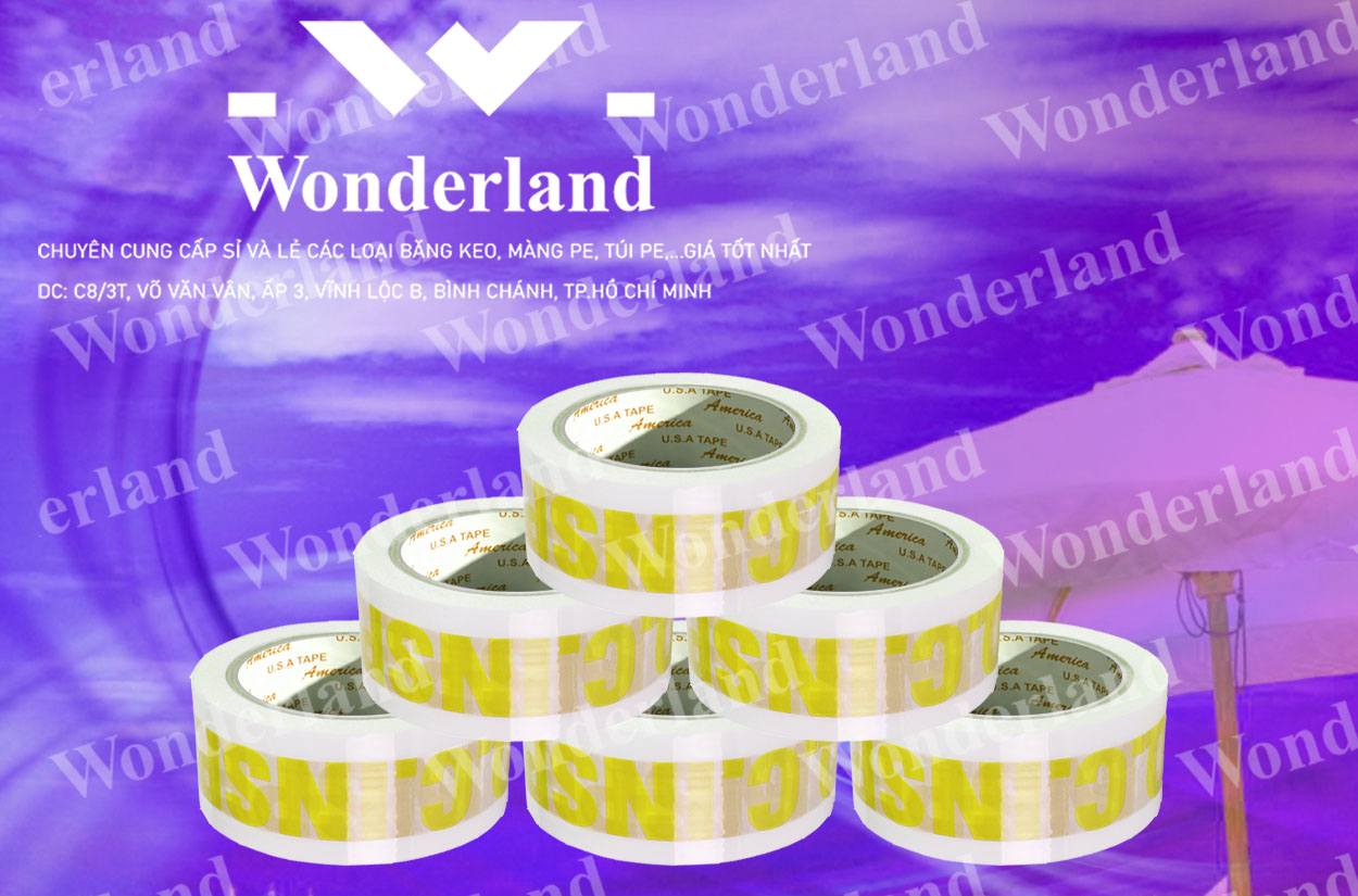 BĂNG KEO IN CHỮ SIZE 43MM CHẤT LƯỢNG CAO WONDERLAND GIÁ SỈ TỐT NHẤT