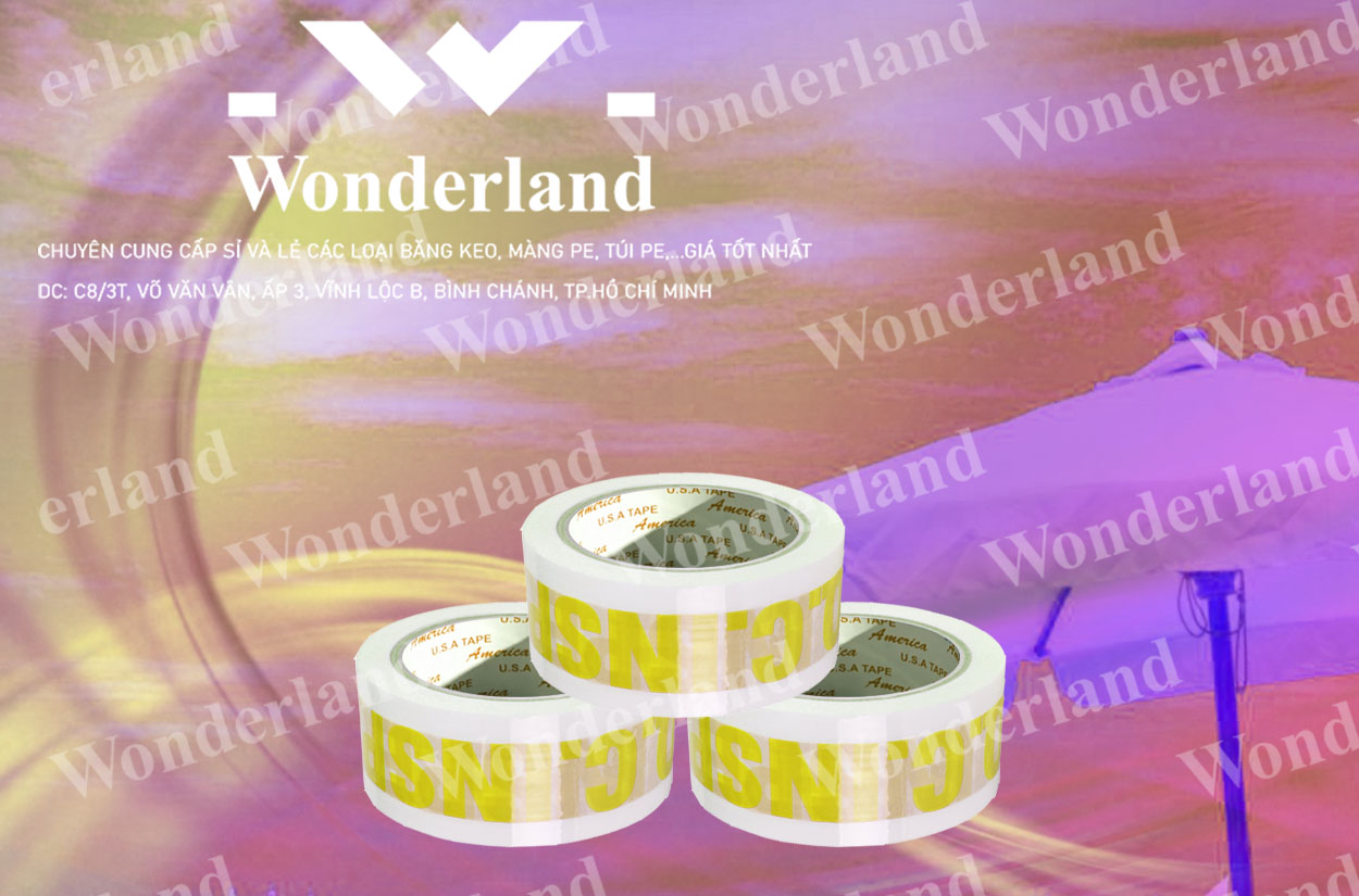 BĂNG KEO IN CHỮ SIZE 43MM CHẤT LƯỢNG CAO WONDERLAND
