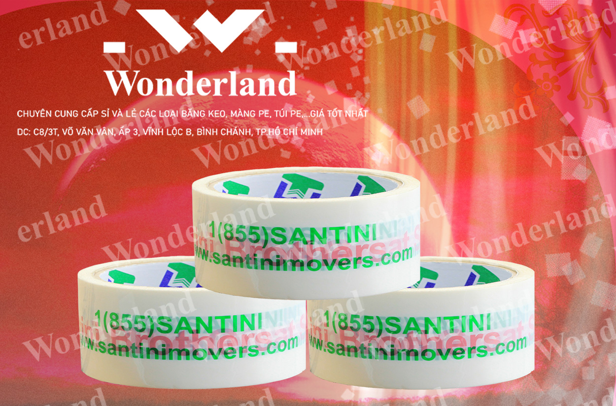BĂNG KEO IN CHỮ SIZE 44MM CHẤT LƯỢNG CAO WONDERLAND GIÁ SỈ TỐT NHẤT