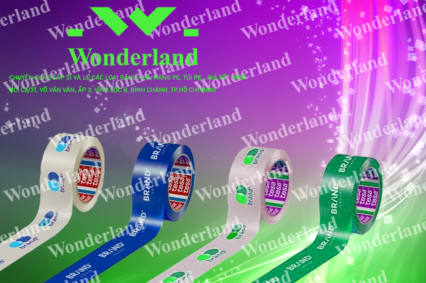 BĂNG KEO IN LOGO 32MM NHIỀU MÀU SẮC WONDERLAND