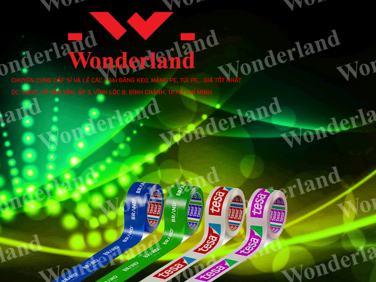 BĂNG KEO IN LOGO 34MM CHẤT LƯỢNG CAO WONDERLAND